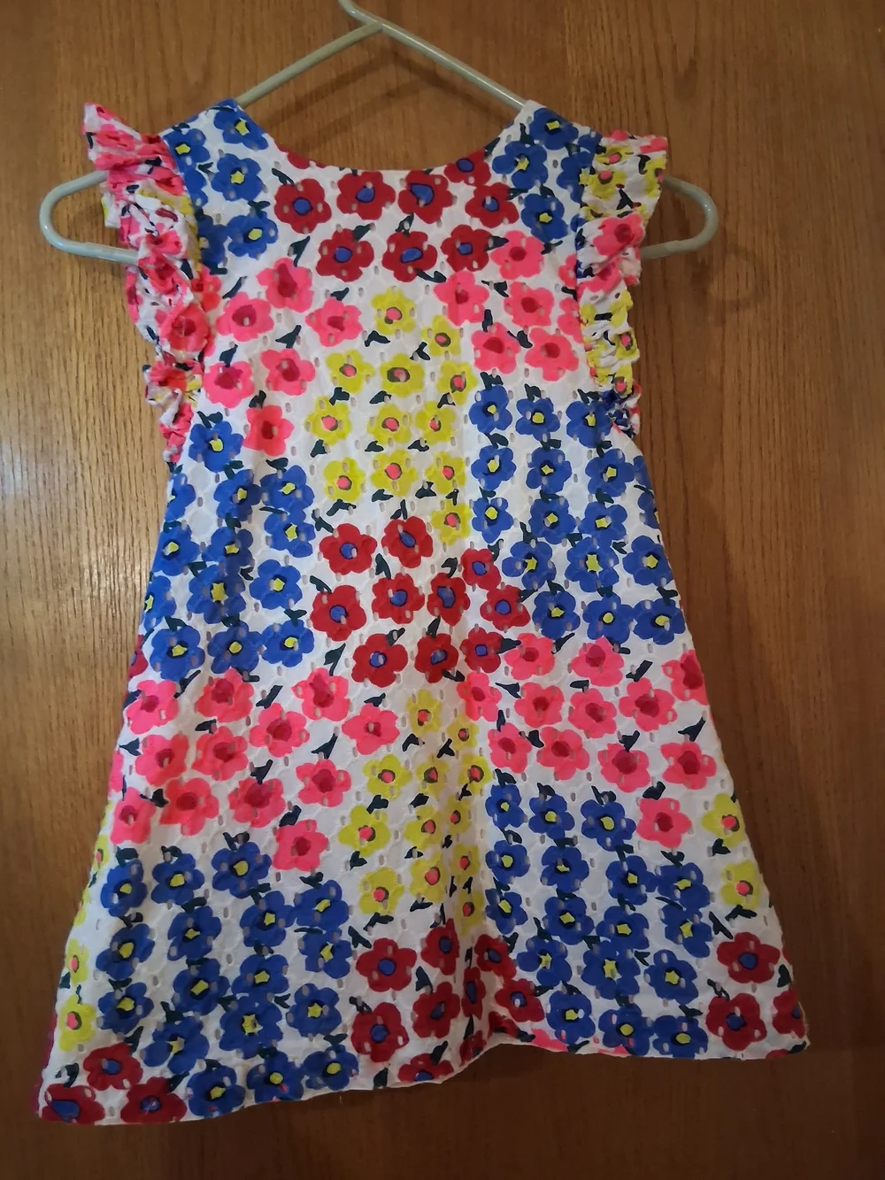 Pippa & Julie White Floral Sundress with Pink Blue Red Yellow Flowers